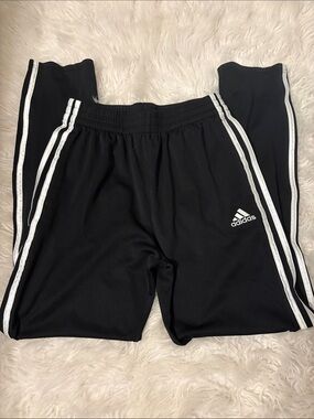 adidas Black Jogger Pants with White Triple Stripes